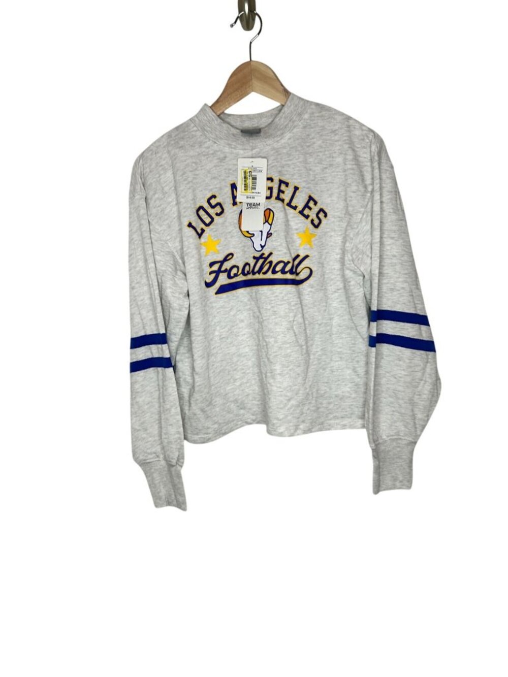 NWT Women's Small Los Angeles Rams Long Sleeve Cropped Sweatshirt, MSRP $44.99